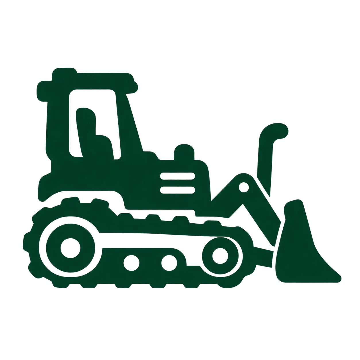 Green tractor with large bucket icon